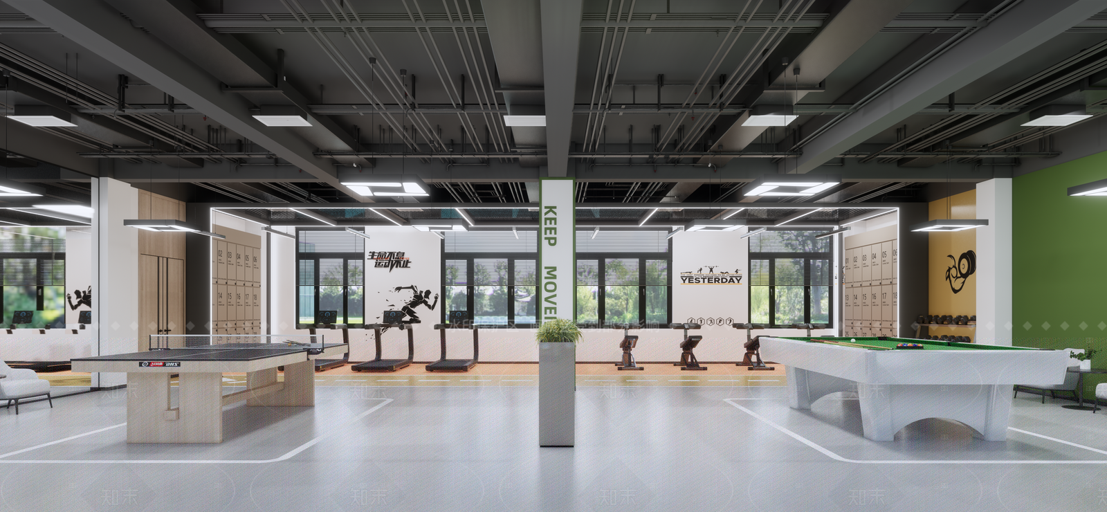 现代工业健身房SU模型下载【ID:1205555341】