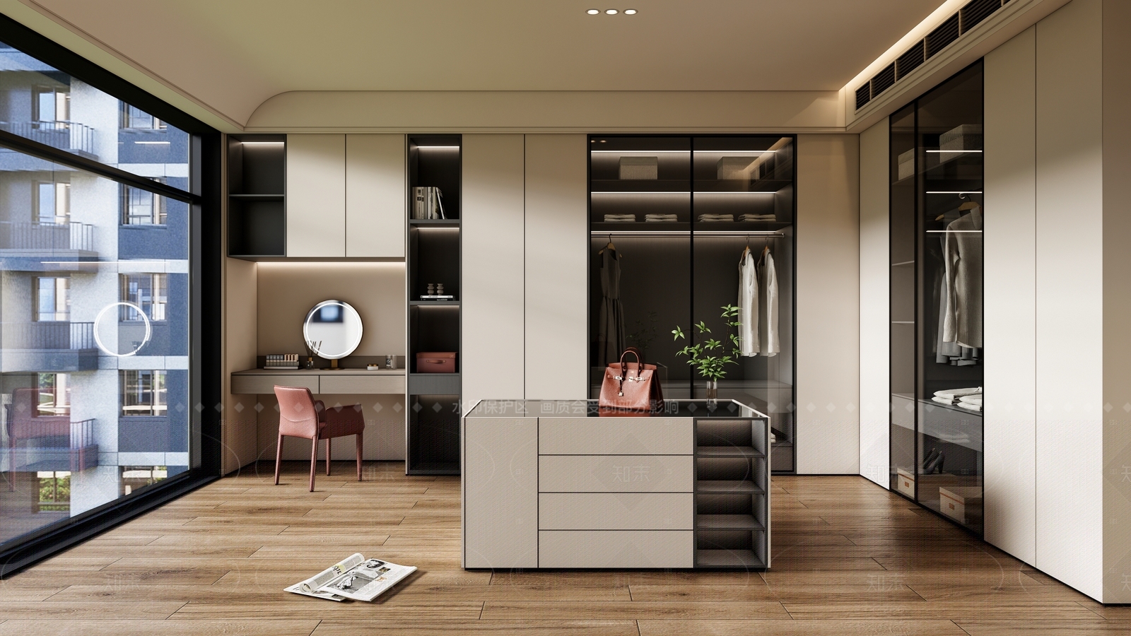 现代极简衣帽间SU模型下载【ID:1205555249】