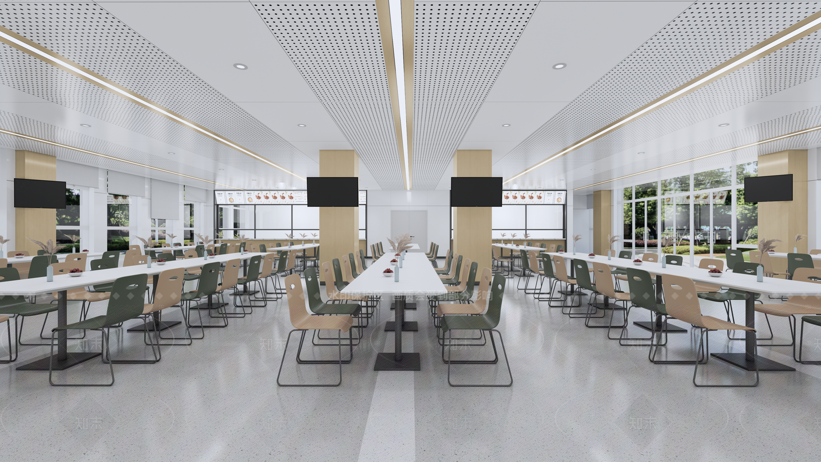 现代简约食堂SU模型下载【ID:1205555428】