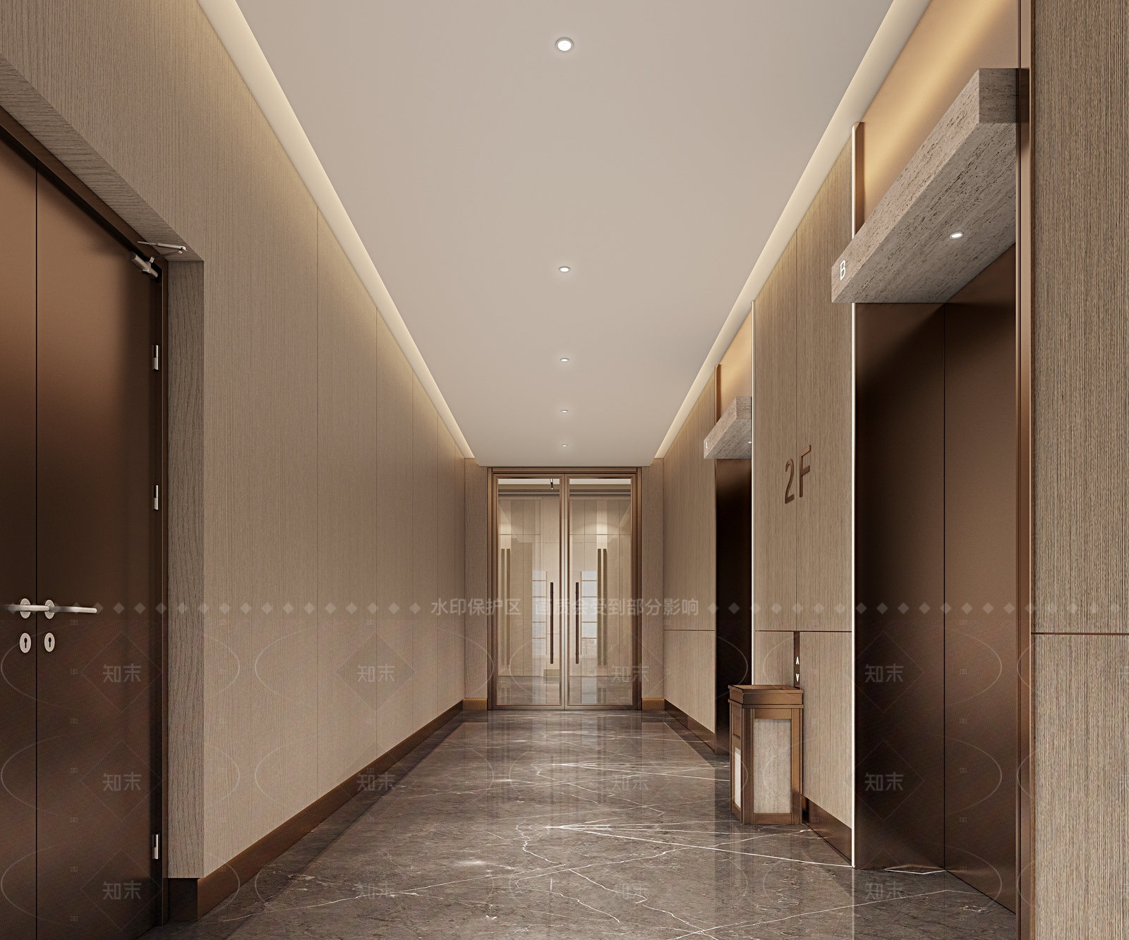现代轻奢电梯间3D模型下载【ID:1205555545】