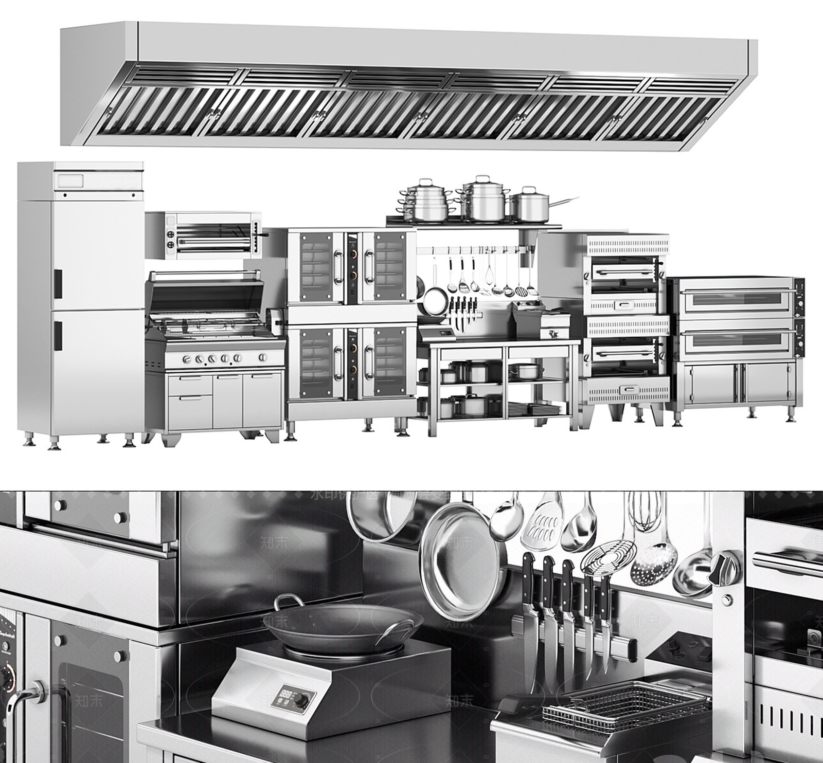 现代后厨SU模型下载【ID:1205556340】