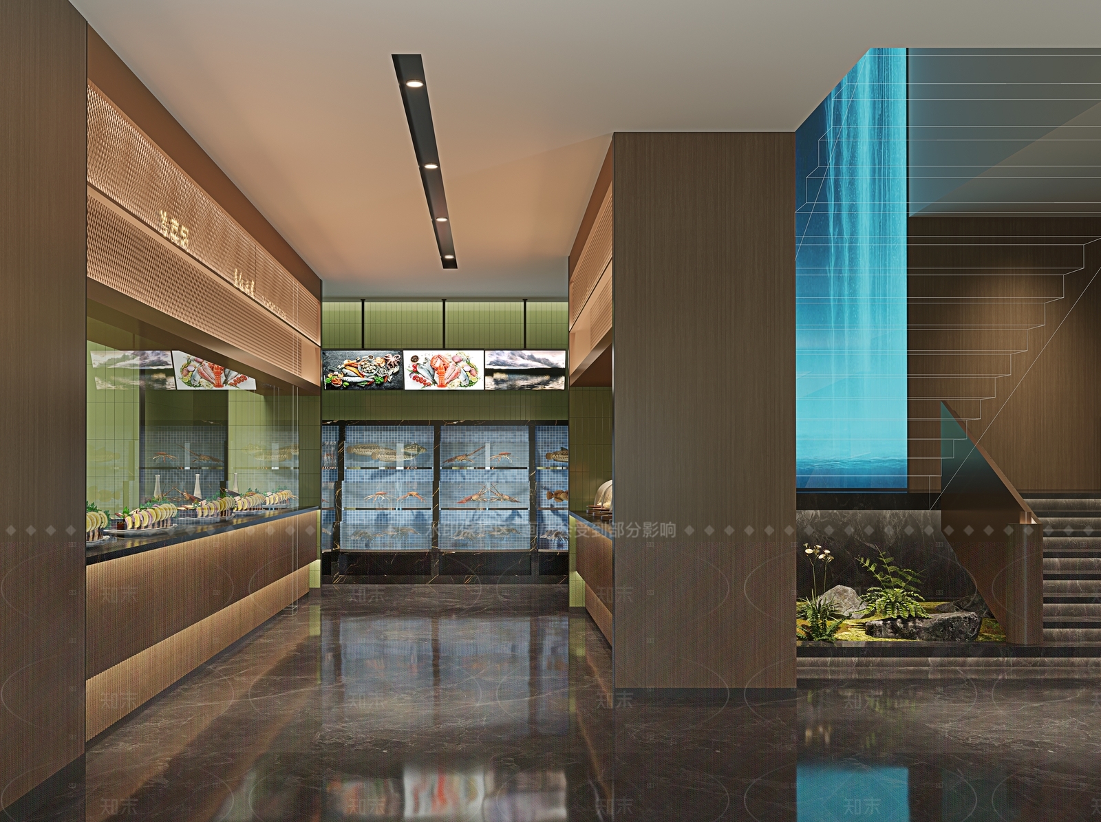现代轻奢中餐厅3D模型下载【ID:1205556915】