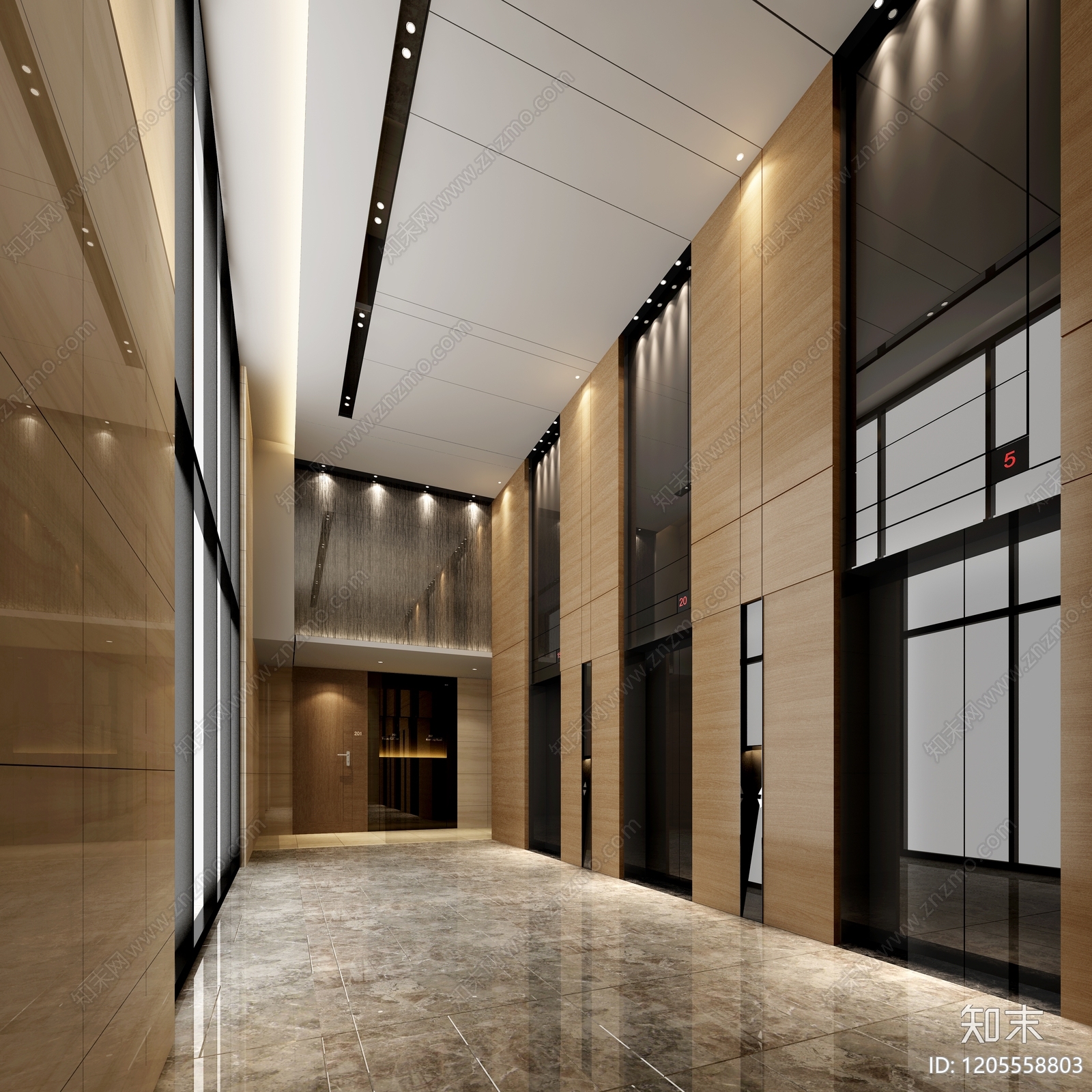 现代电梯厅施工图下载【ID:1205558803】