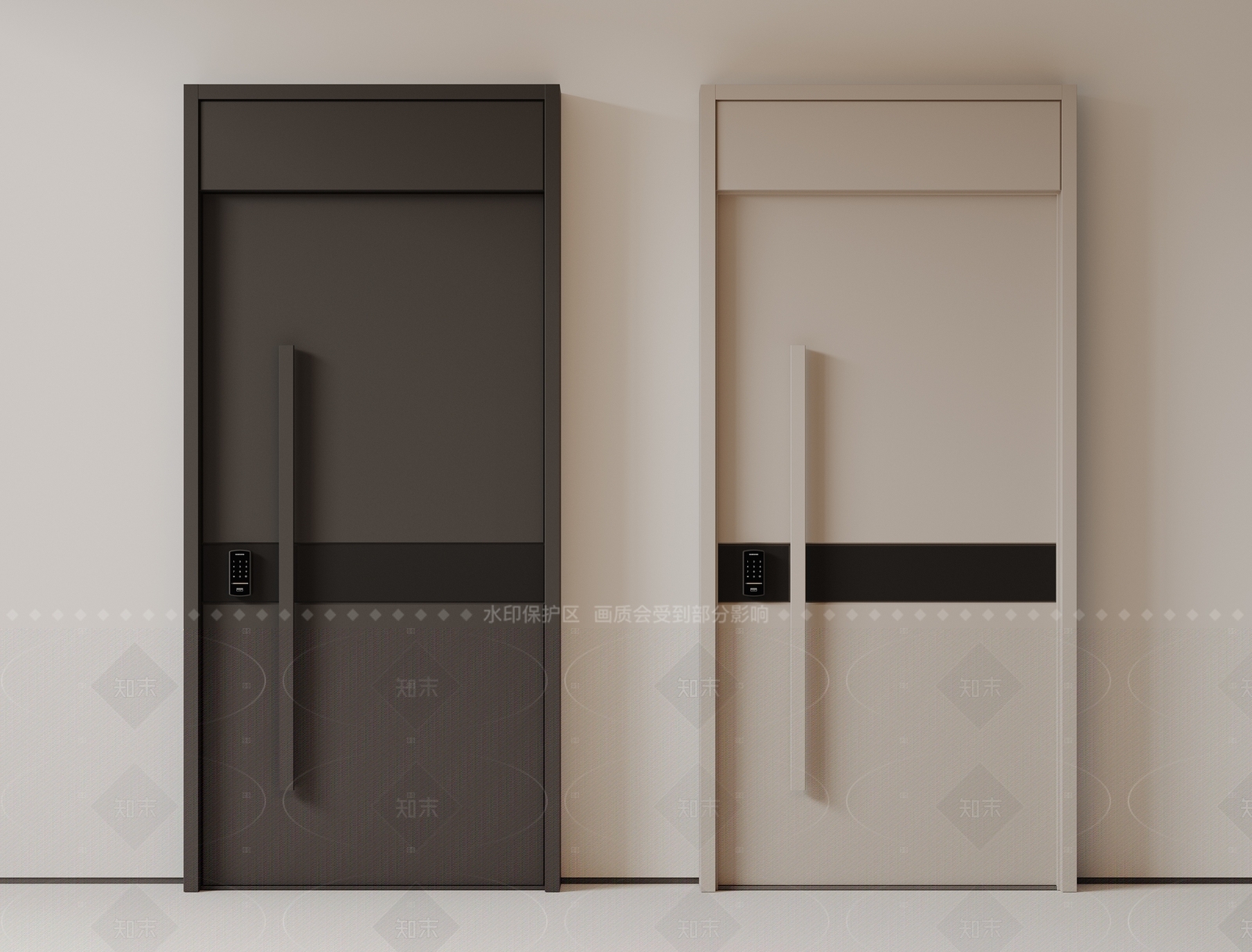现代极简单开门3D模型下载【ID:1205559483】