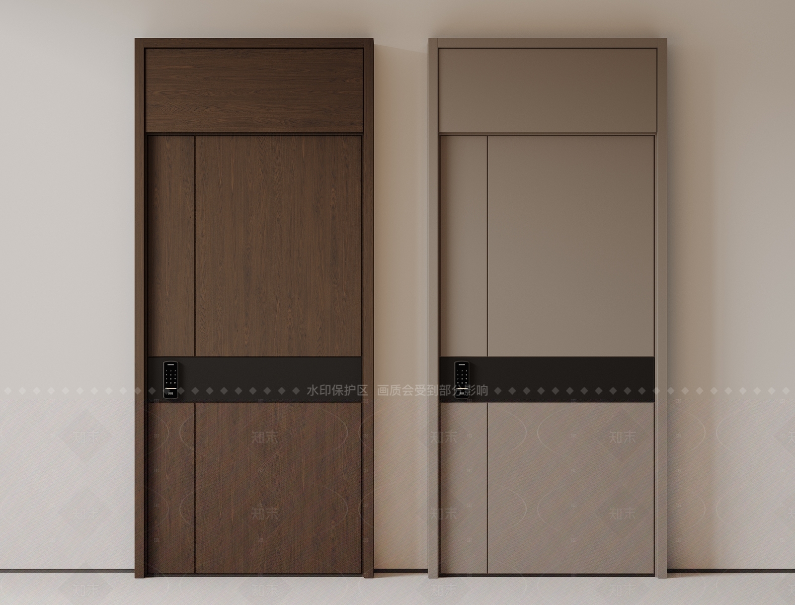 现代极简单开门3D模型下载【ID:1205559437】