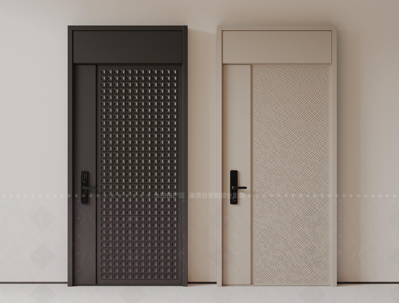 现代极简单开门3D模型下载【ID:1205559563】