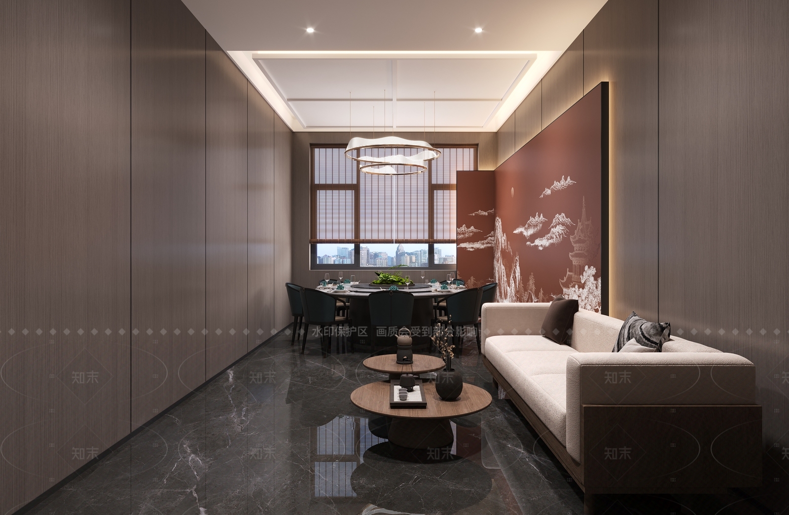 新中式包厢3D模型下载【ID:1205559955】