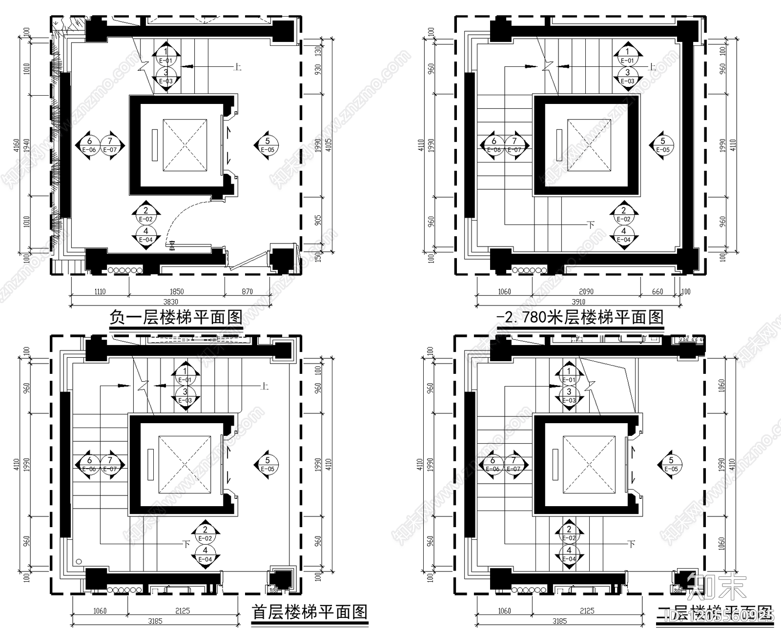 室内楼梯施工图下载【ID:1205560925】