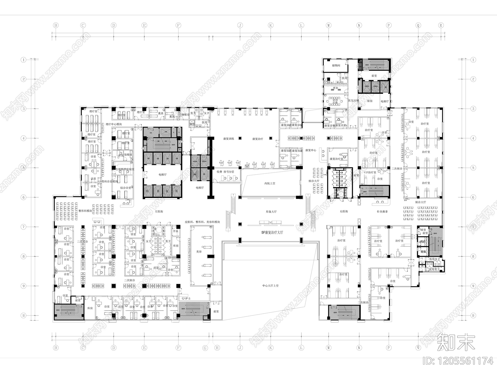 现代养老院cad施工图下载【ID:1205561174】