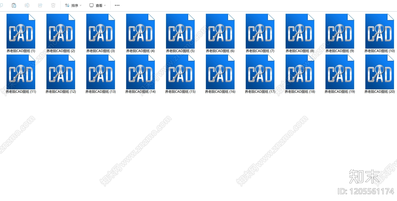 现代养老院cad施工图下载【ID:1205561174】