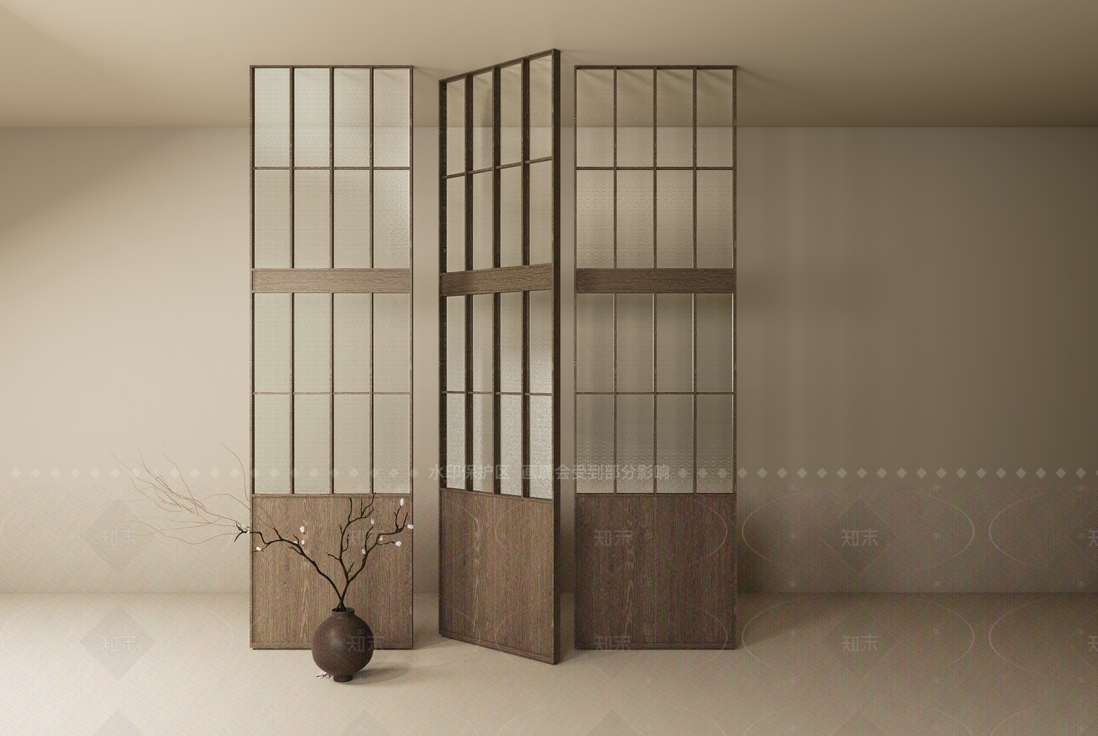 新中式屏风SU模型下载【ID:1205562453】