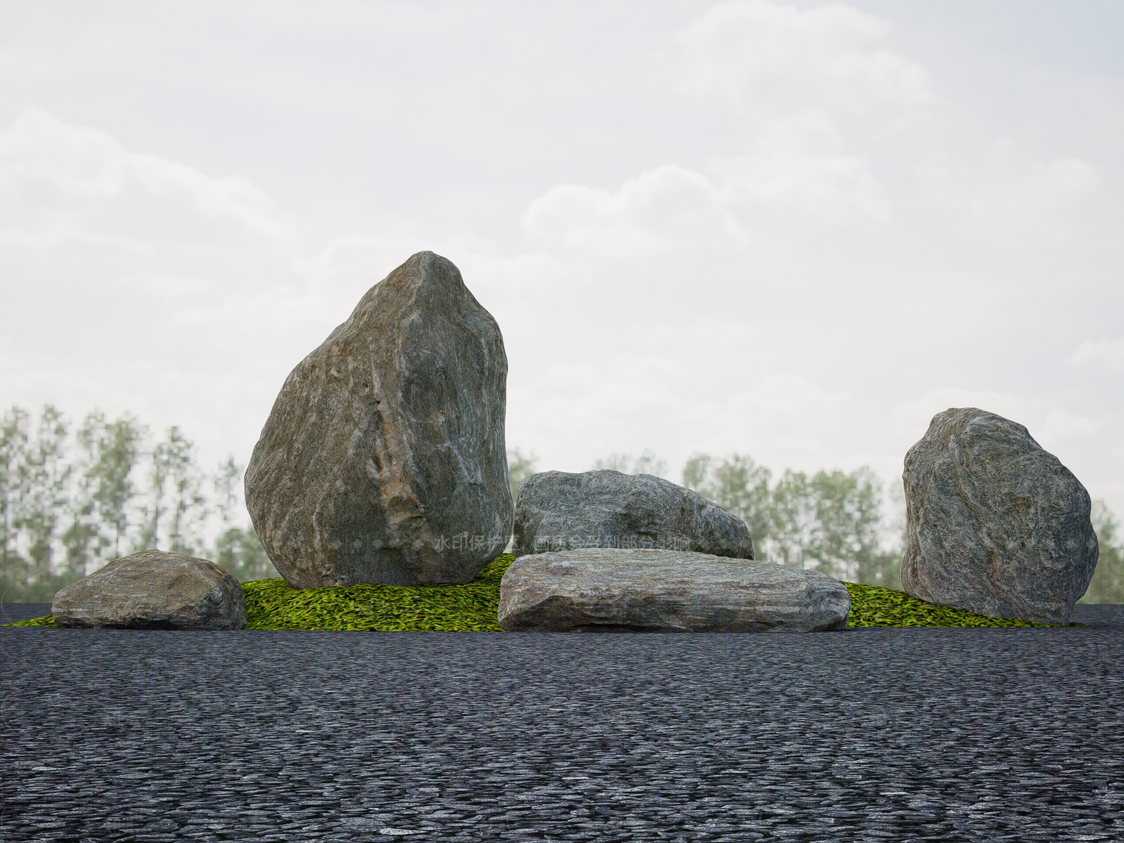 中式现代景观石SU模型下载【ID:1205562386】