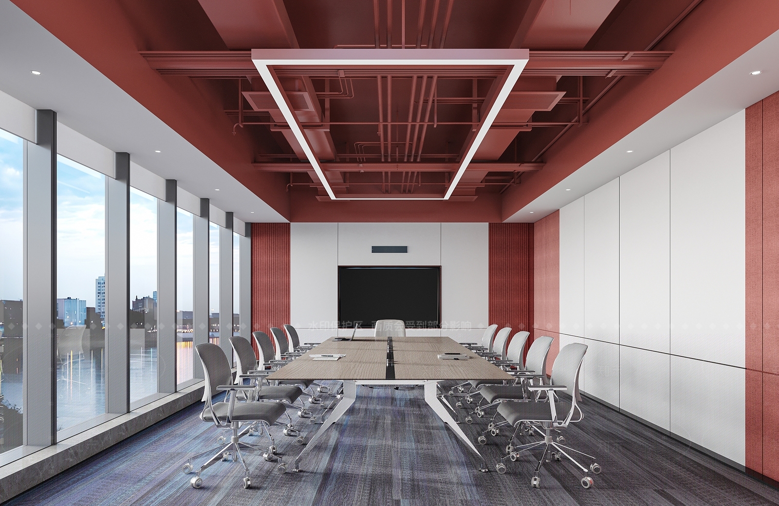 现代会议室SU模型下载【ID:1205563347】