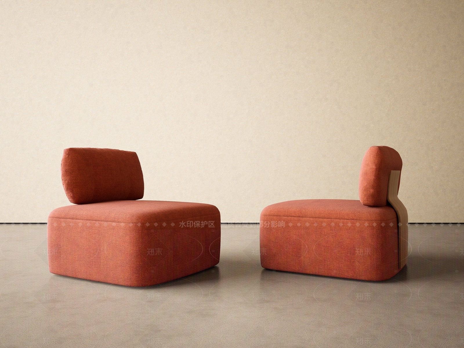 现代奶油单人沙发SU模型下载【ID:1205564059】