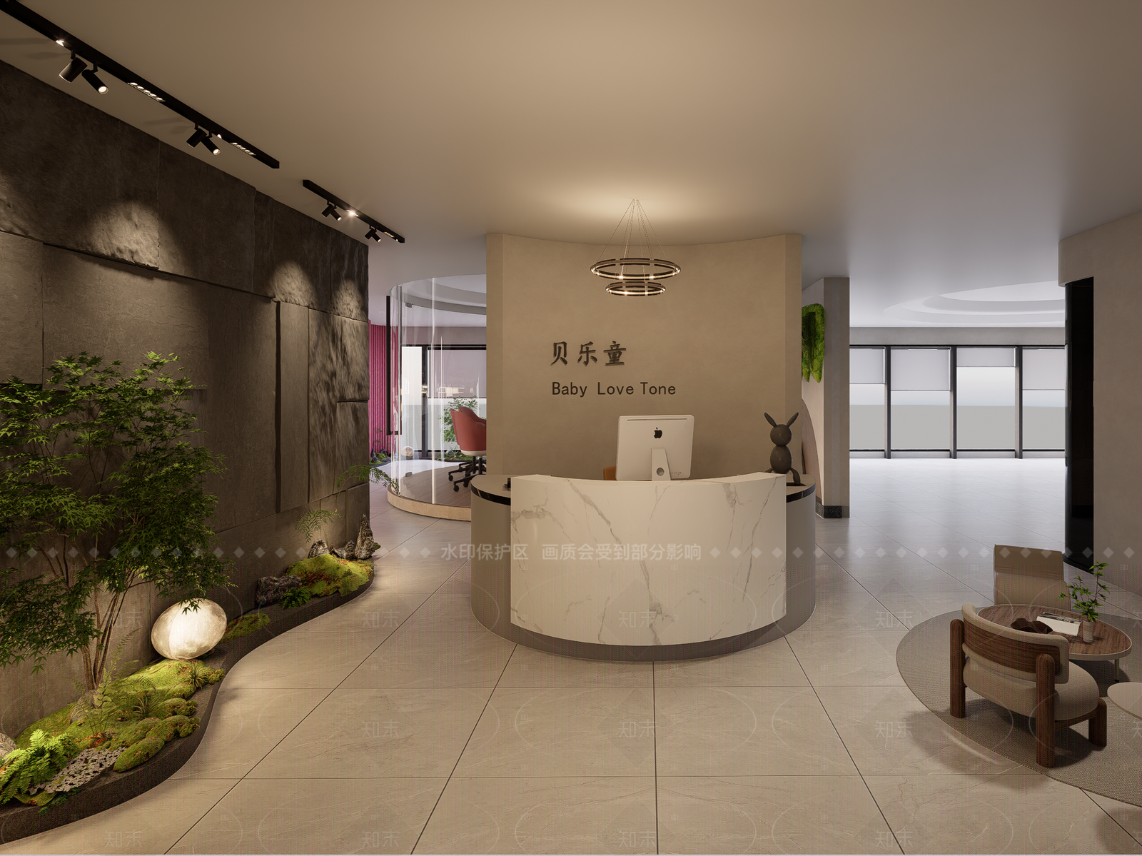 现代办公大堂SU模型下载【ID:1205573602】