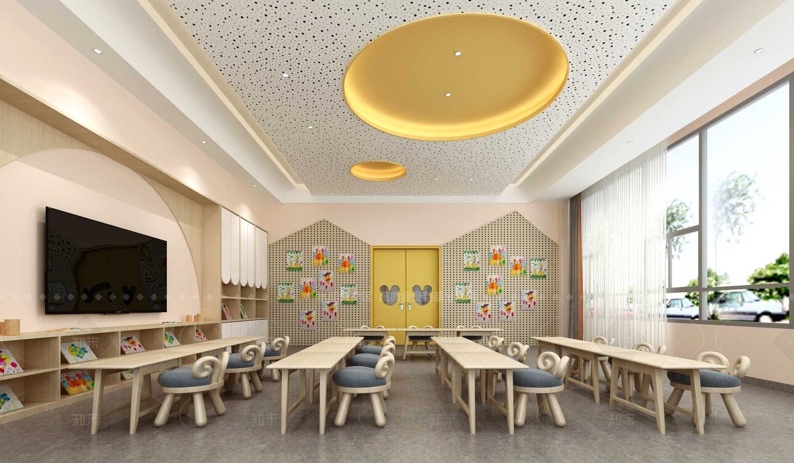 现代简约幼儿园3D模型下载【ID:1205574377】