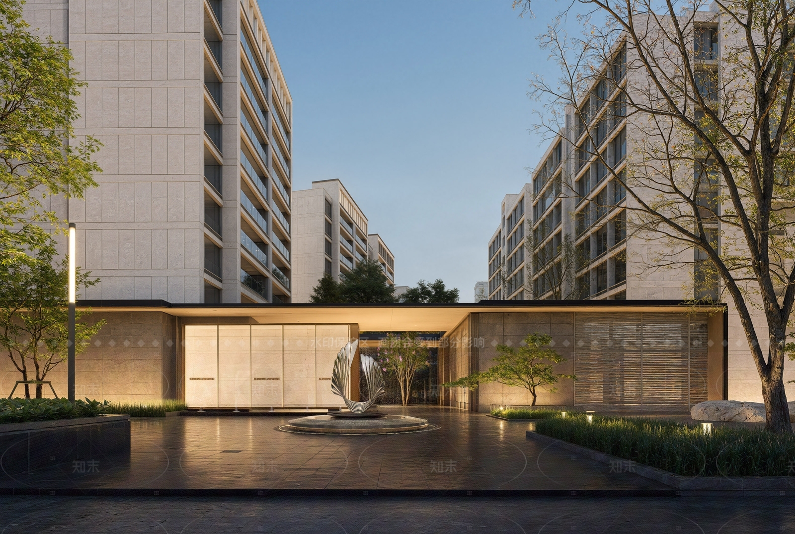 现代简约小区建筑SU模型下载【ID:1205576742】