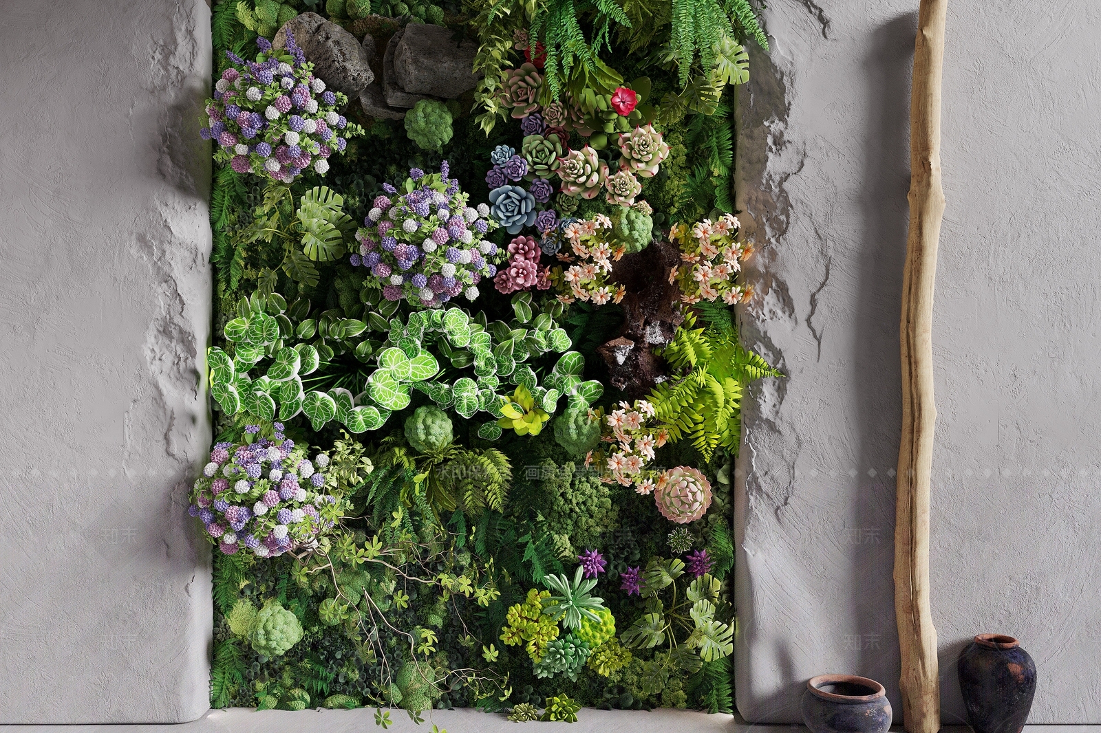 绿植墙3D模型下载【ID:1205578338】