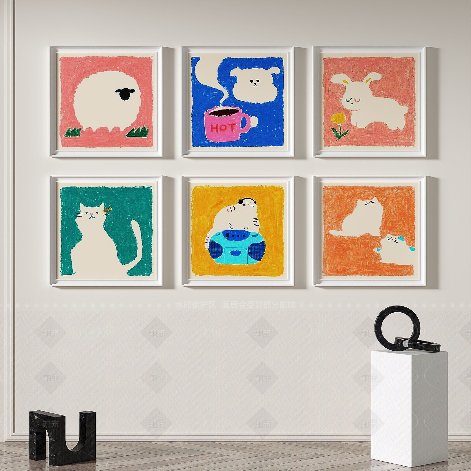现代简约挂画3D模型下载【ID:1205578703】