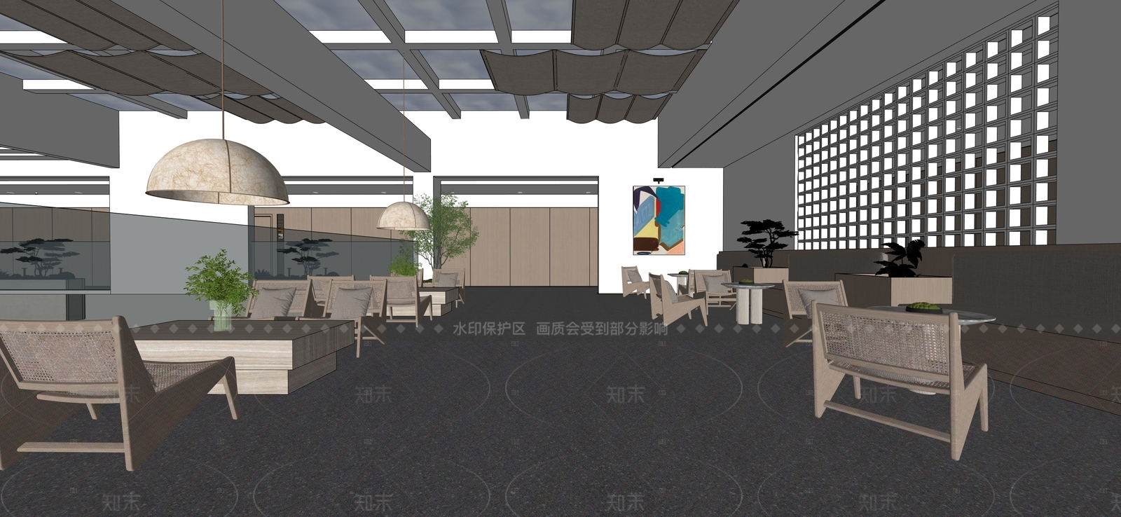 现代极简其他休闲娱乐空间SU模型下载【ID:1205581270】