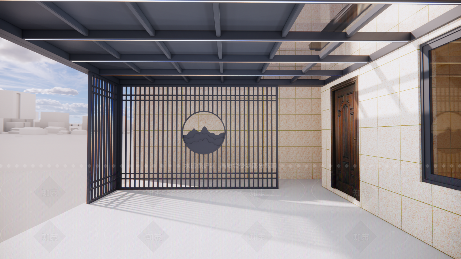 现代新中式亭子SU模型下载【ID:1205581693】