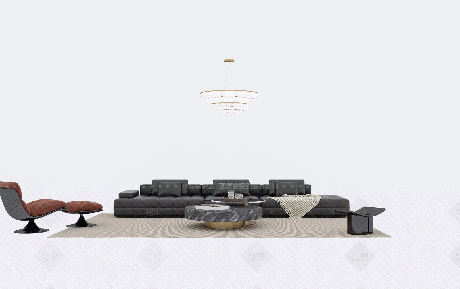 复古轻奢三人沙发3D模型下载【ID:1205584140】