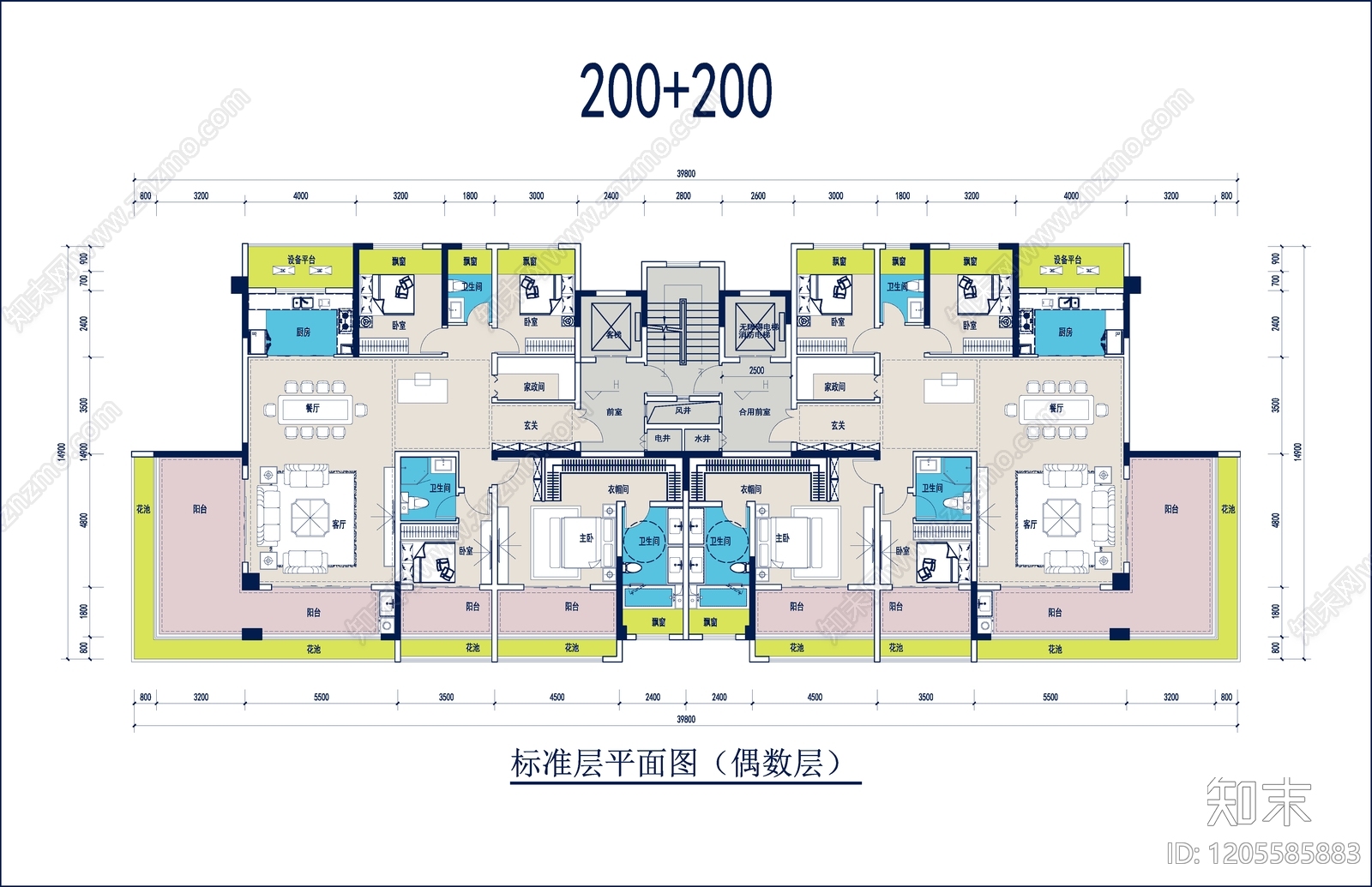 现代住宅楼建筑施工图下载【ID:1205585883】