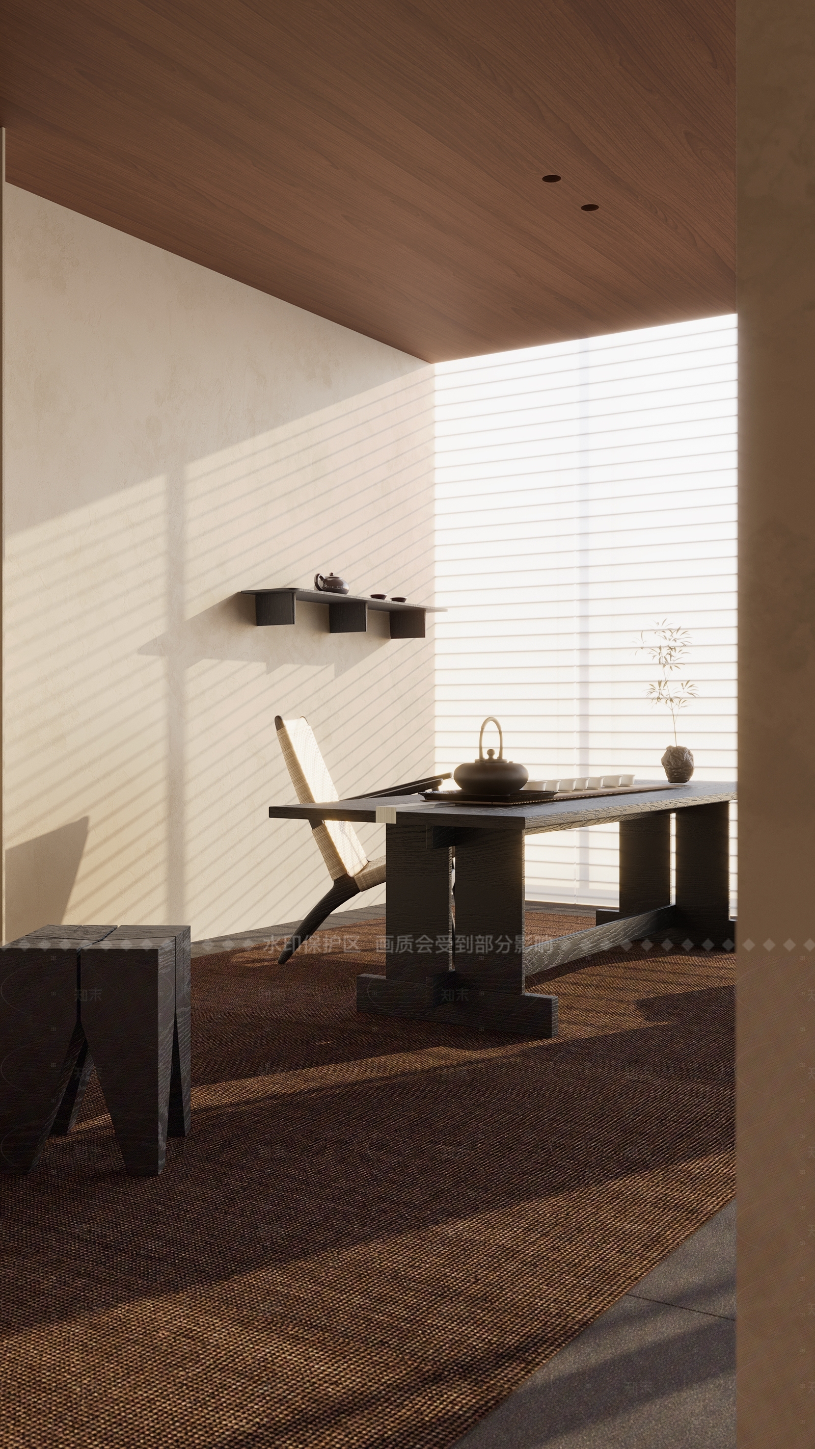 侘寂中古茶室3D模型下载【ID:1205589143】