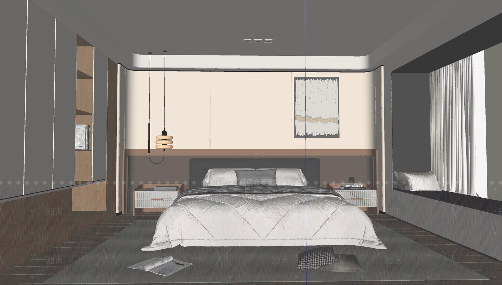 现代意式家居卧室SU模型下载【ID:1205591317】