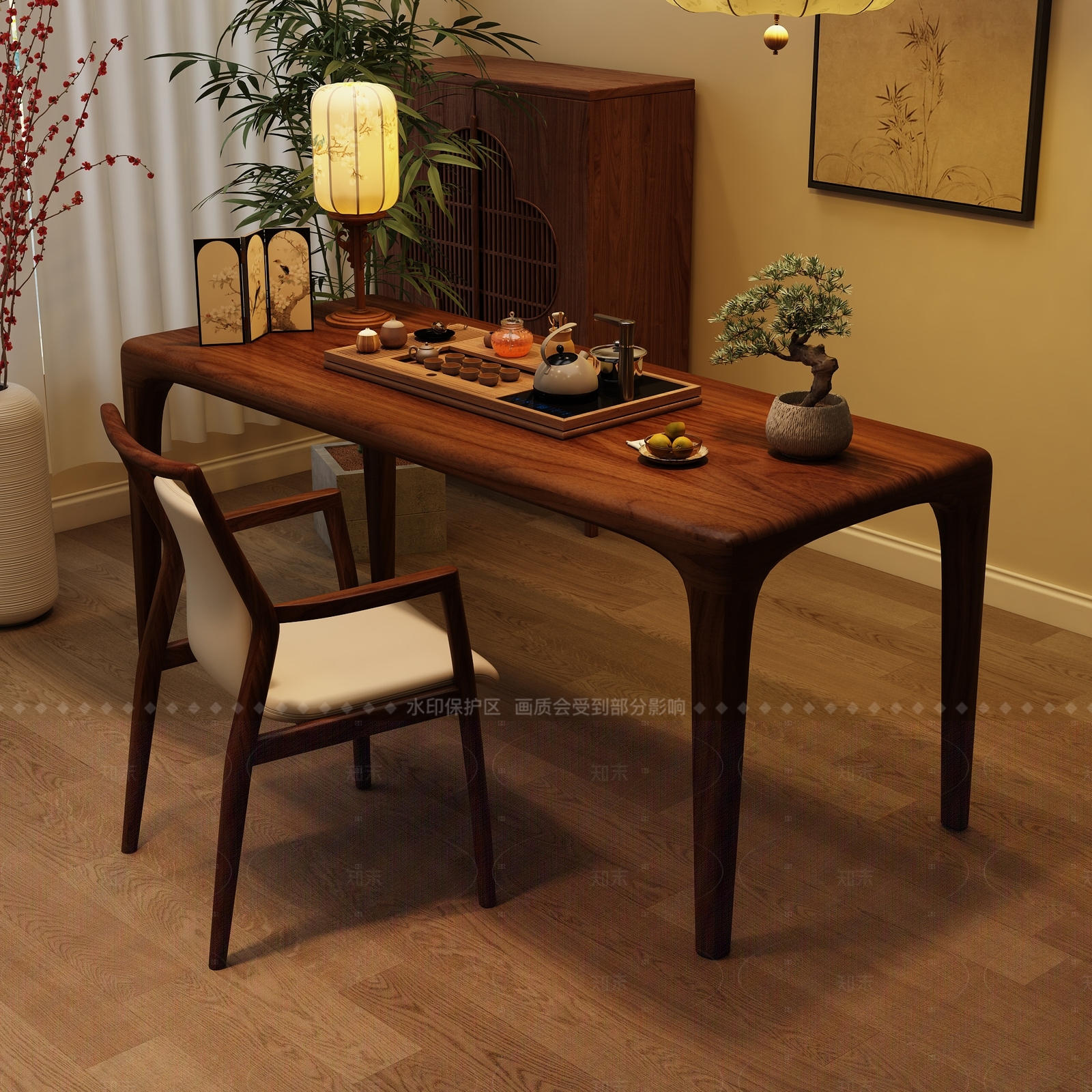 中式书桌3D模型下载【ID:1205591944】
