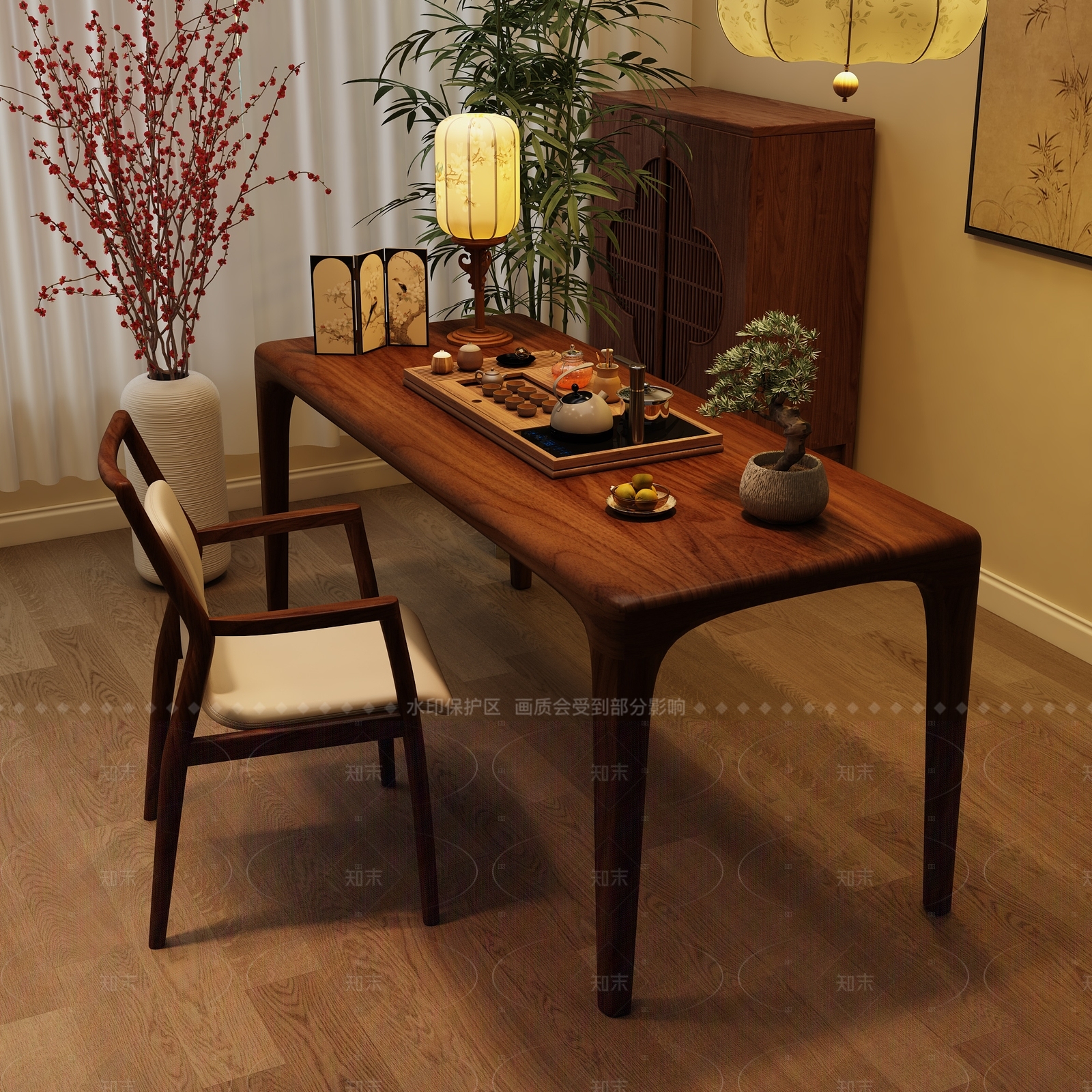 中式书桌3D模型下载【ID:1205591944】