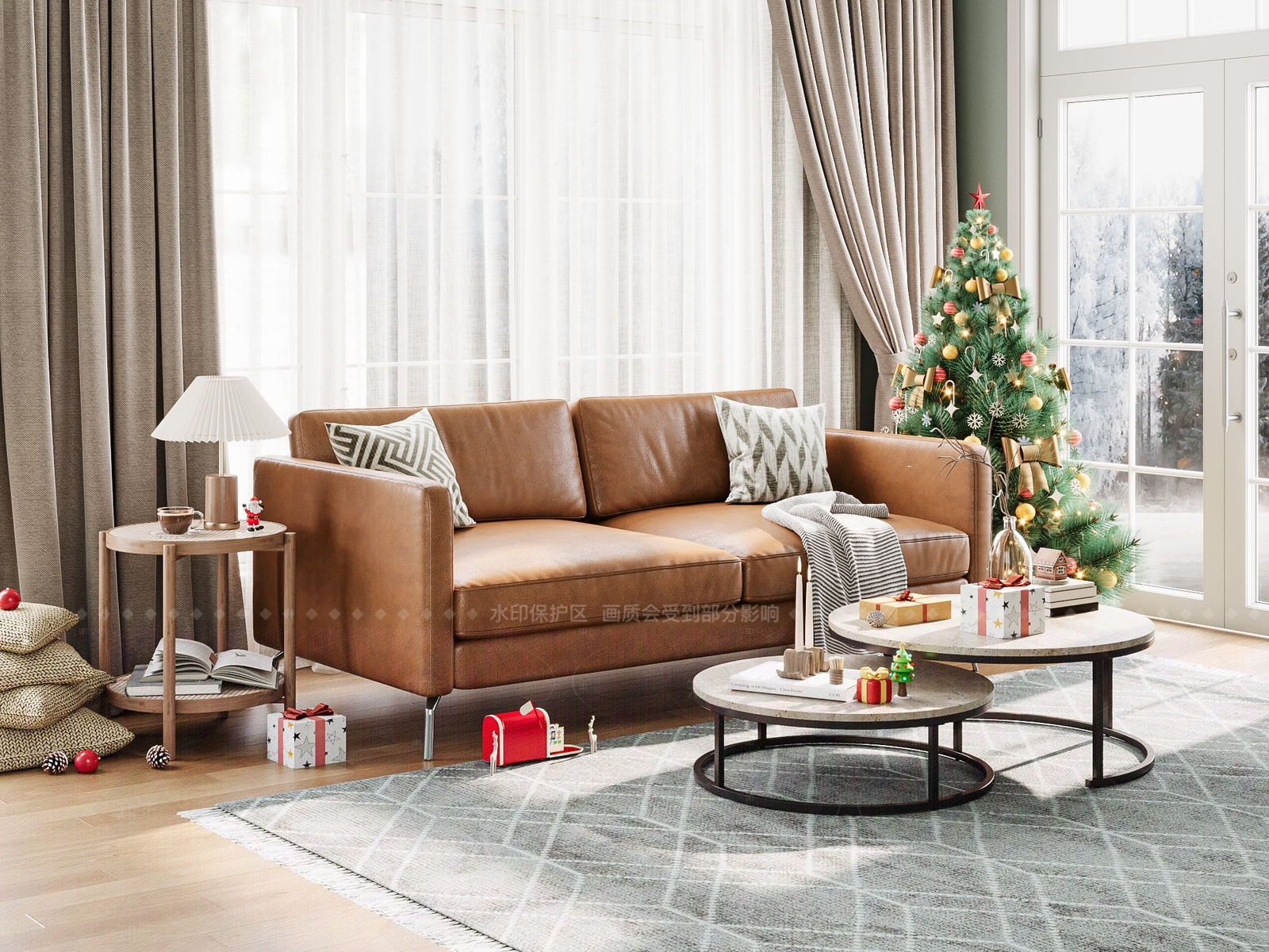 北欧复古家居客厅3D模型下载【ID:1205594280】