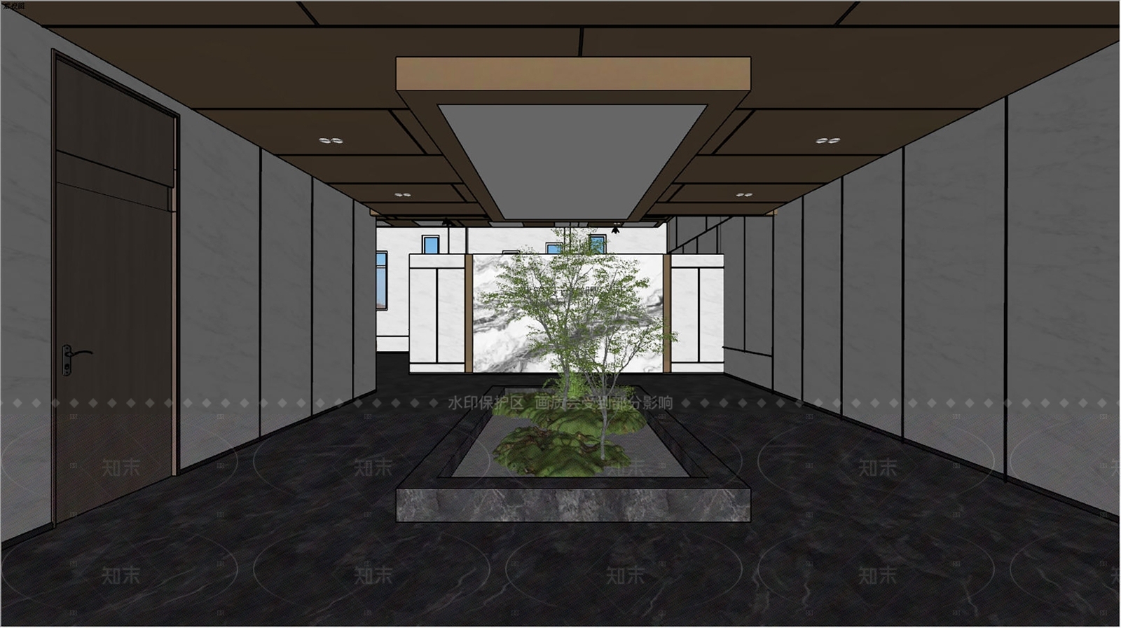 现代办公大堂SU模型下载【ID:1205596112】