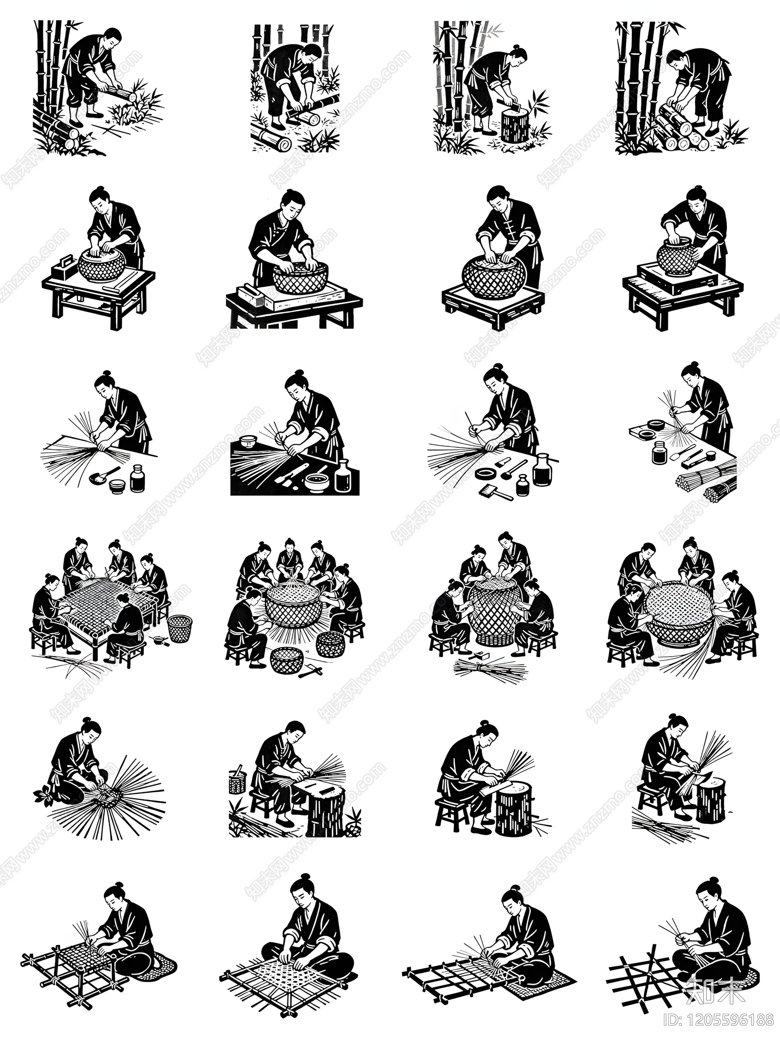 中式人物施工图下载【ID:1205596188】