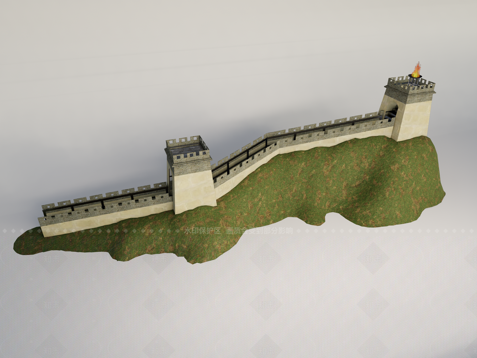 中式塔楼SU模型下载【ID:1205603010】