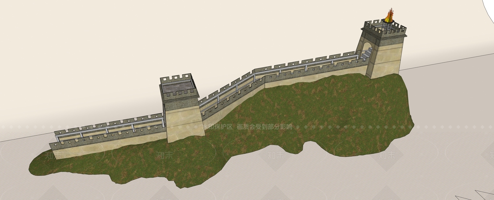 中式塔楼SU模型下载【ID:1205603010】