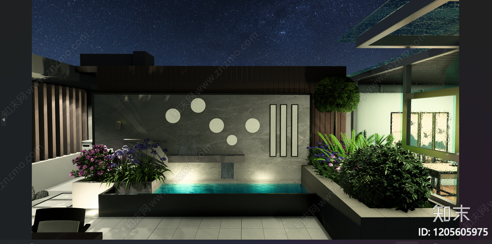 现代屋顶花园施工图下载【ID:1205605975】