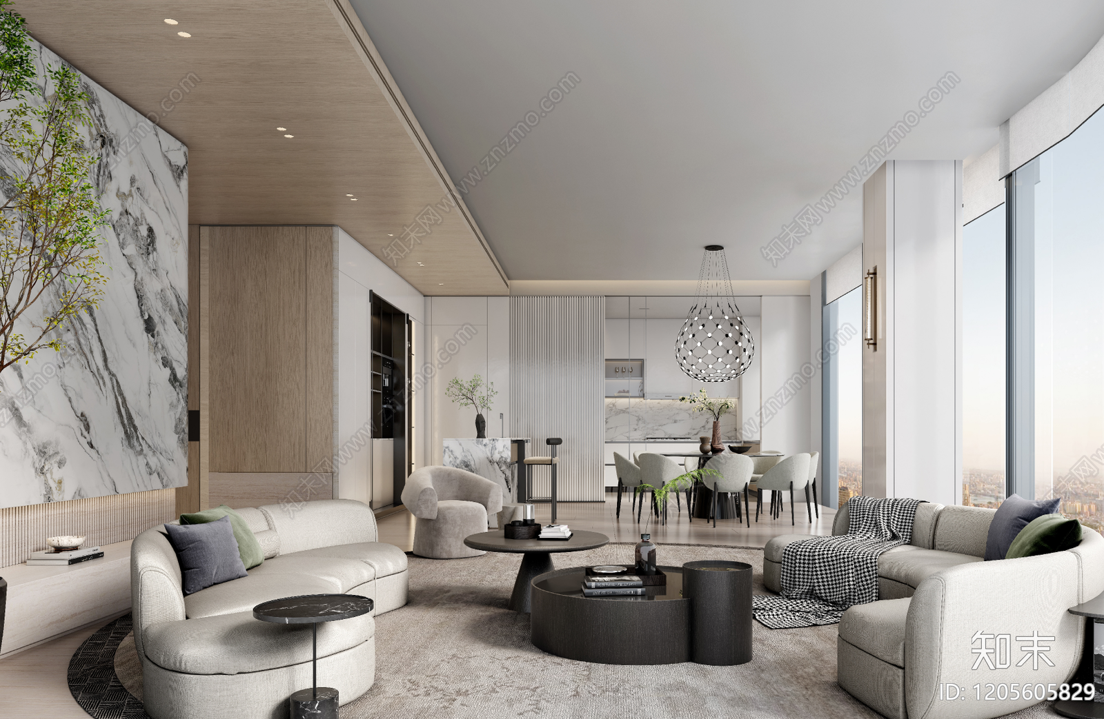 现代简约大平层下载【ID:1205605829】