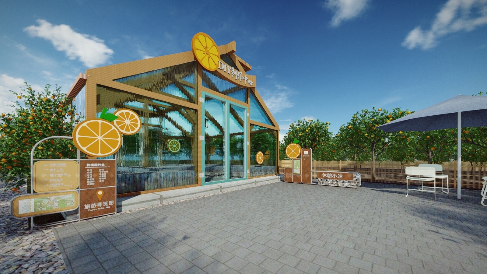 现代景观导视SU模型下载【ID:1205606030】