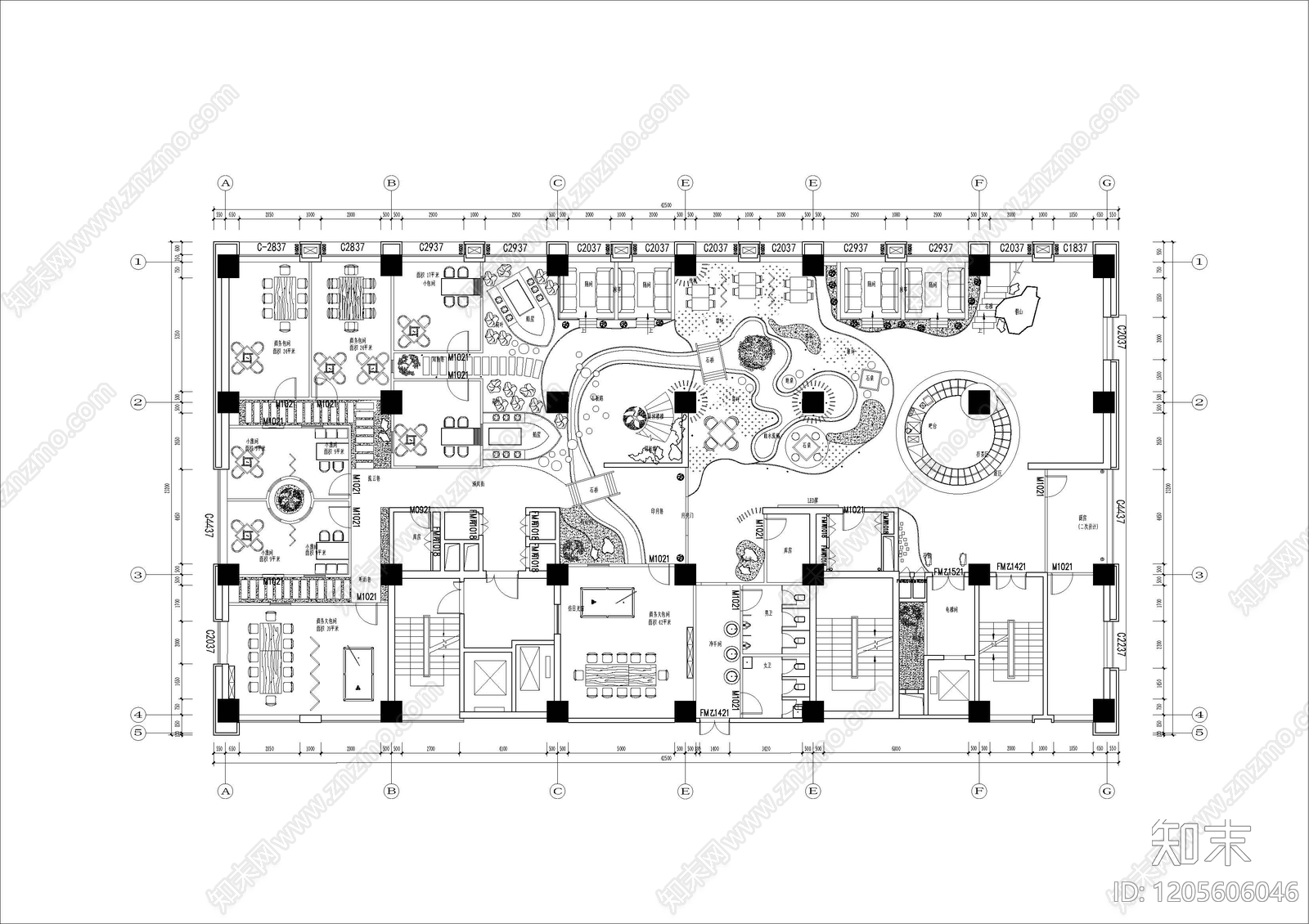 新中式其他餐饮空间施工图下载【ID:1205606046】