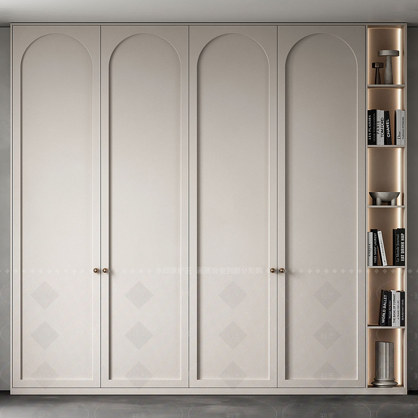 现代欧式衣柜3D模型下载【ID:1205608393】