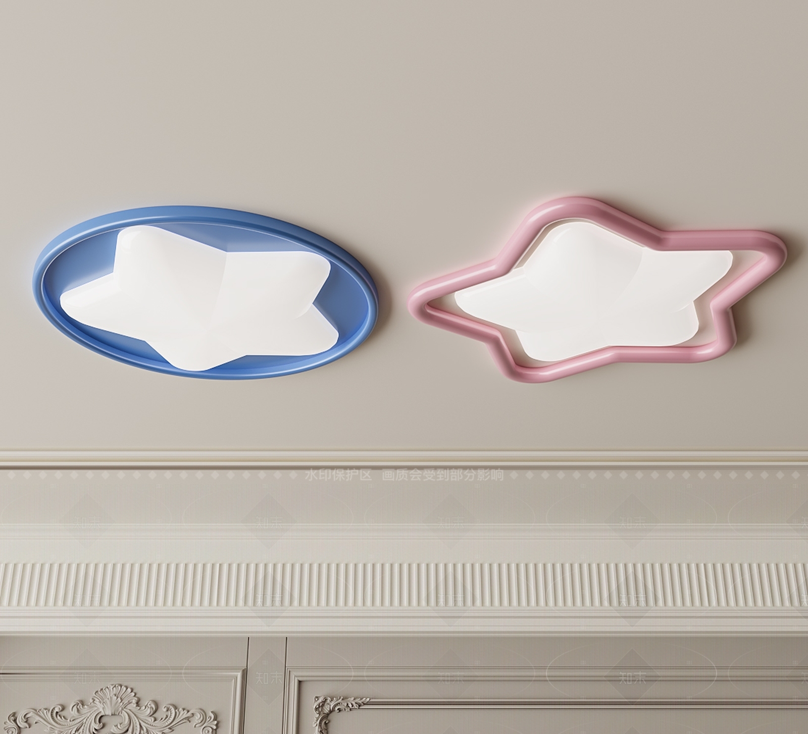 奶油北欧吸顶灯SU模型下载【ID:1205611401】