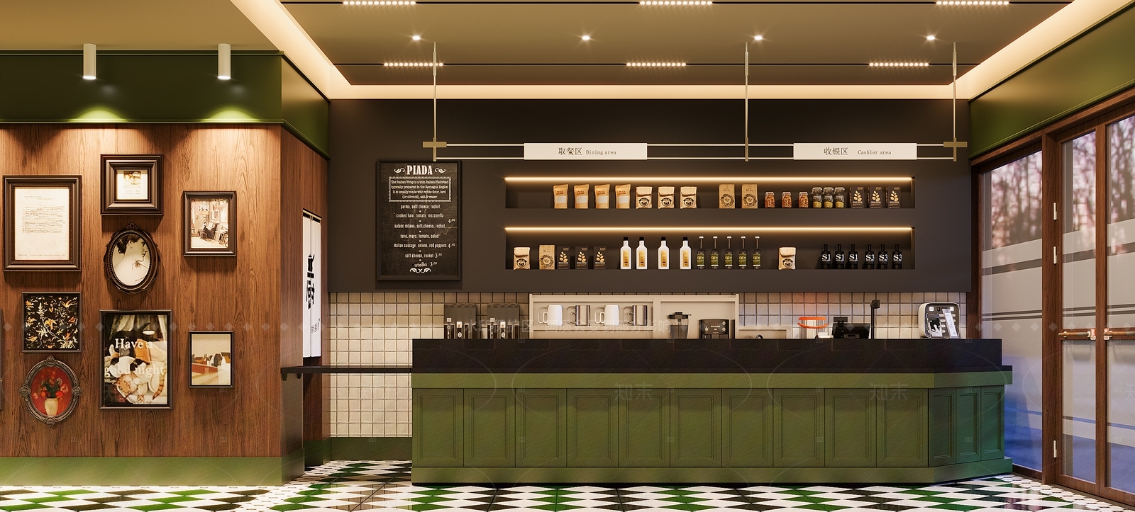 法式甜品面包店3D模型下载【ID:1205612688】