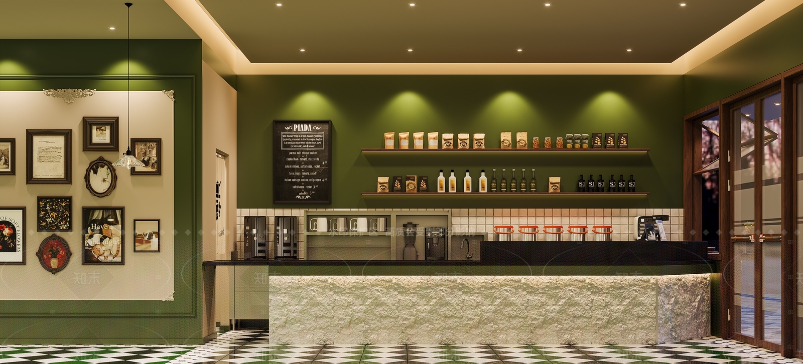 现代奶茶店3D模型下载【ID:1205612971】