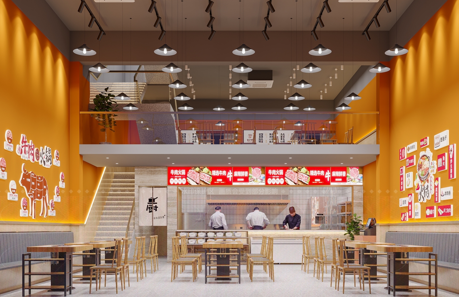 现代火锅店3D模型下载【ID:1205613024】