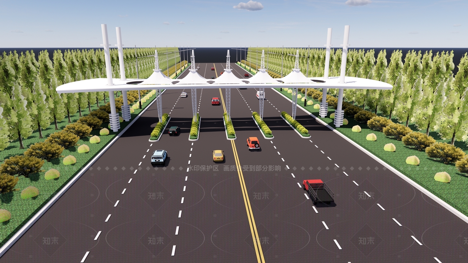 现代简约收费站SU模型下载【ID:1205615877】