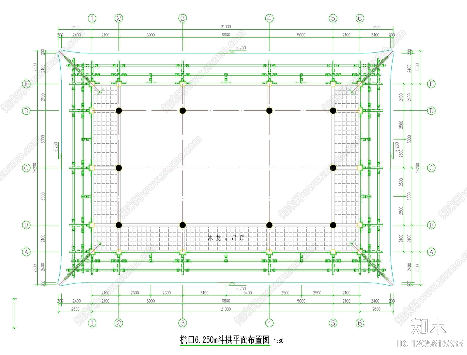 寺庙cad施工图下载【ID:1205616335】