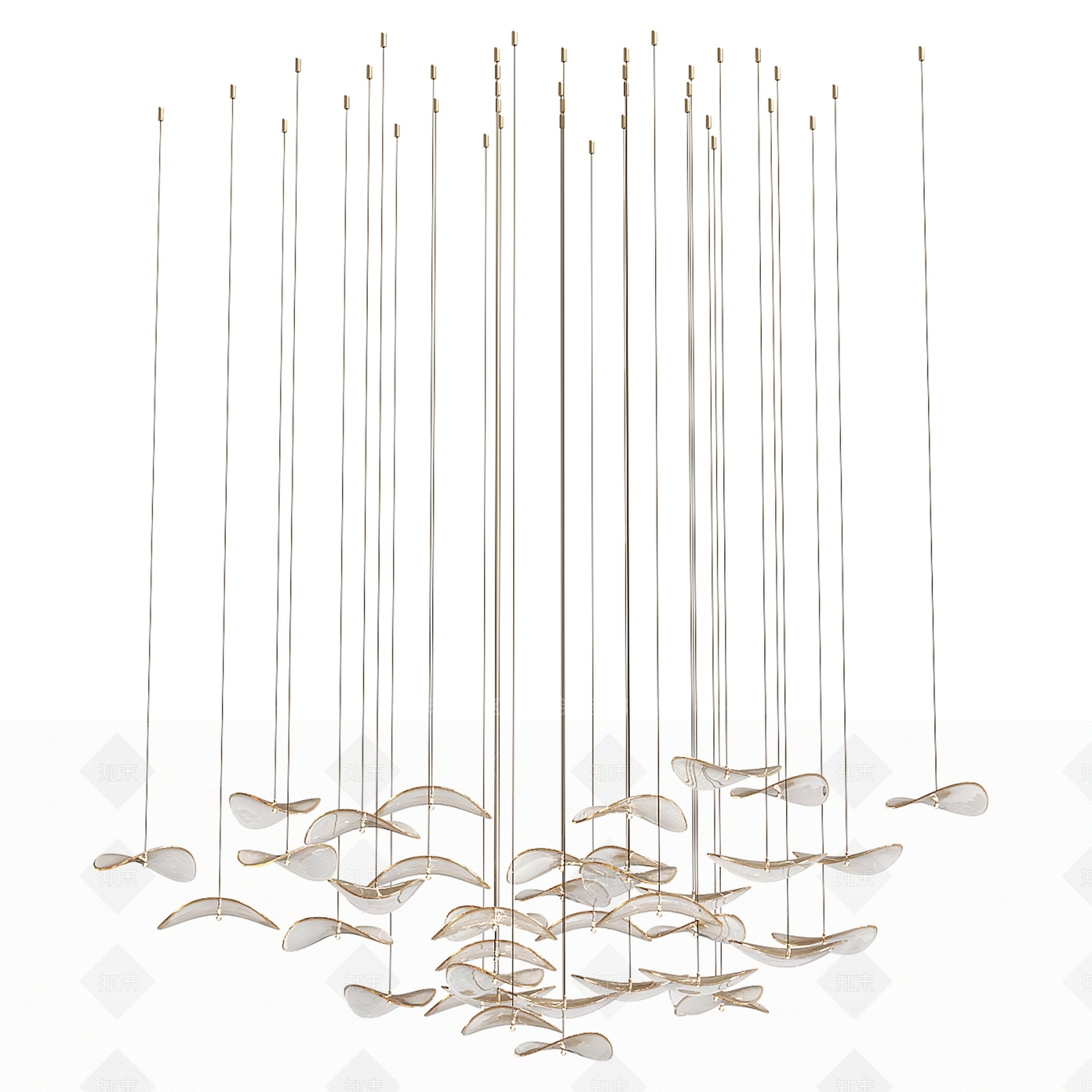 现代欧式客厅吊灯3D模型下载【ID:1205616639】