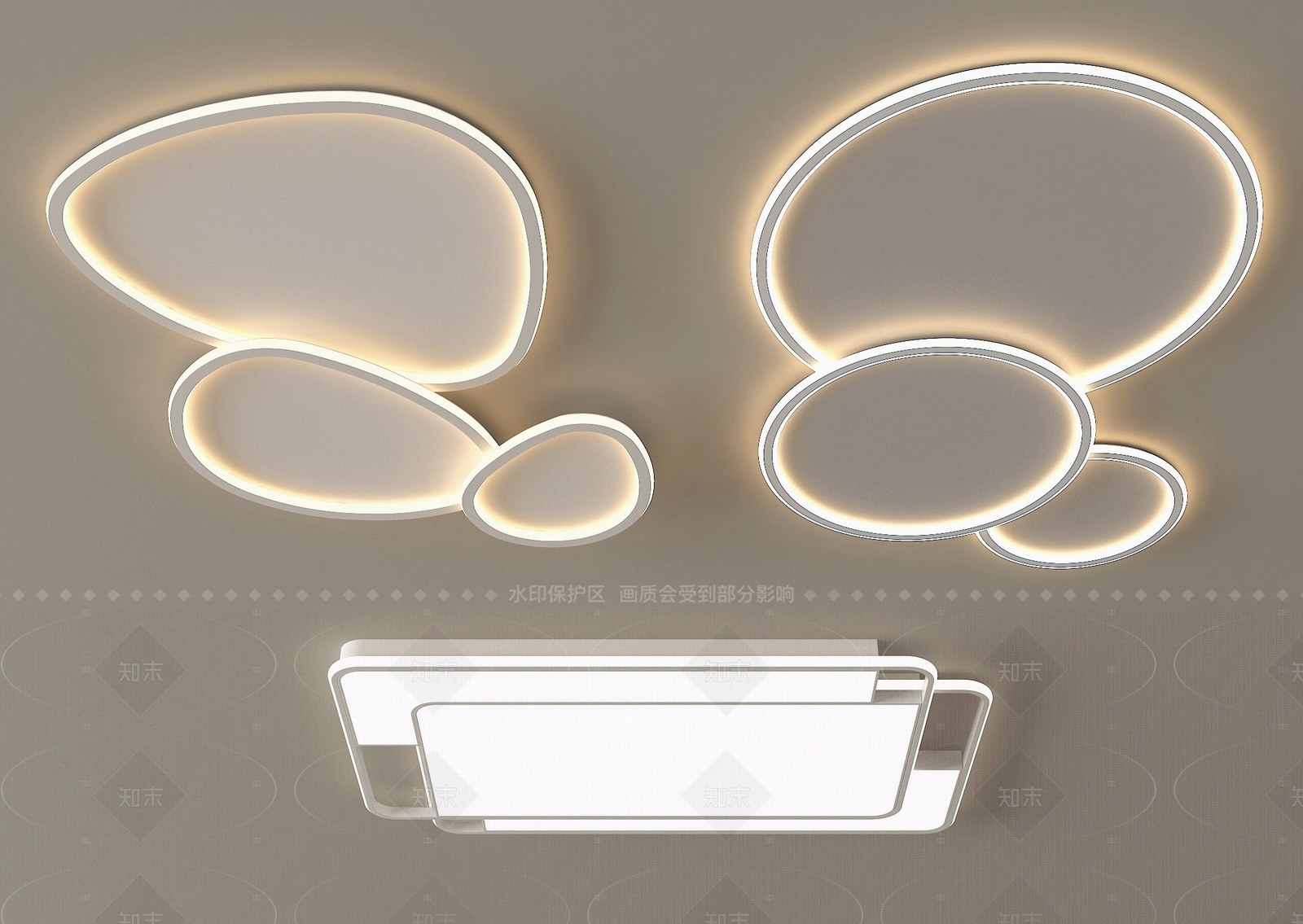 现代吸顶灯SU模型下载【ID:1205617577】