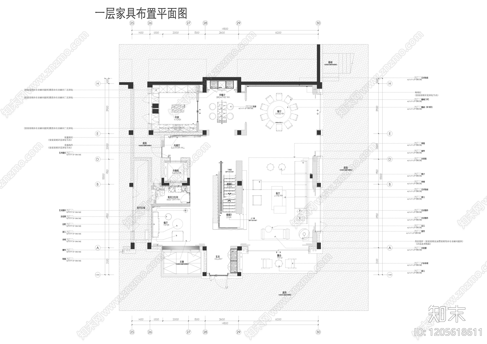新中式会所cad施工图下载【ID:1205618611】